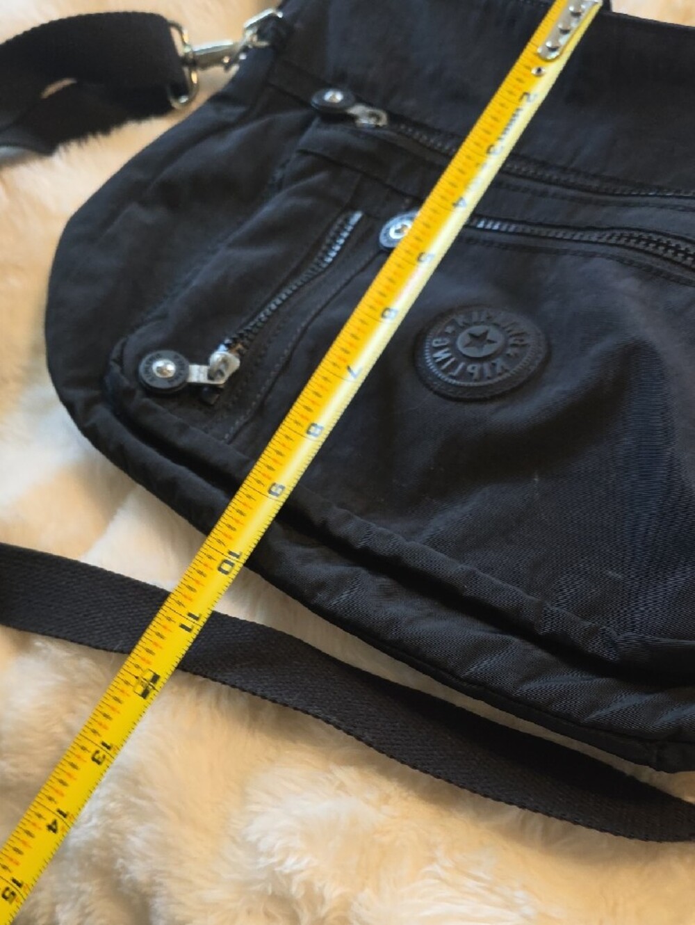 Kipling Black Crossbody Shoulder Bag with Silver Hardware - Picture 9 of 10